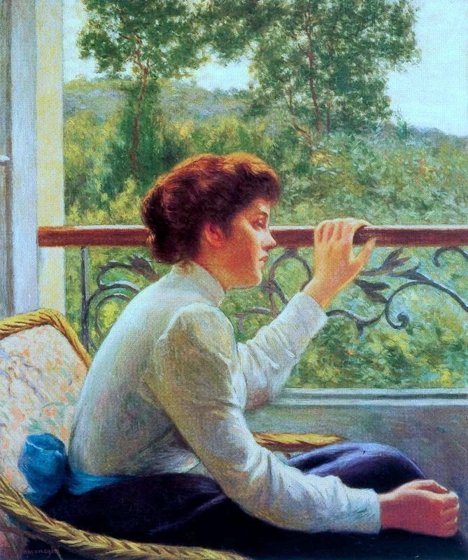 Donna al balcone in attesa - Collezione Edmondo Sacerdoti